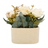 ceramic flower pot lotus star roses white 7"x5.5" china