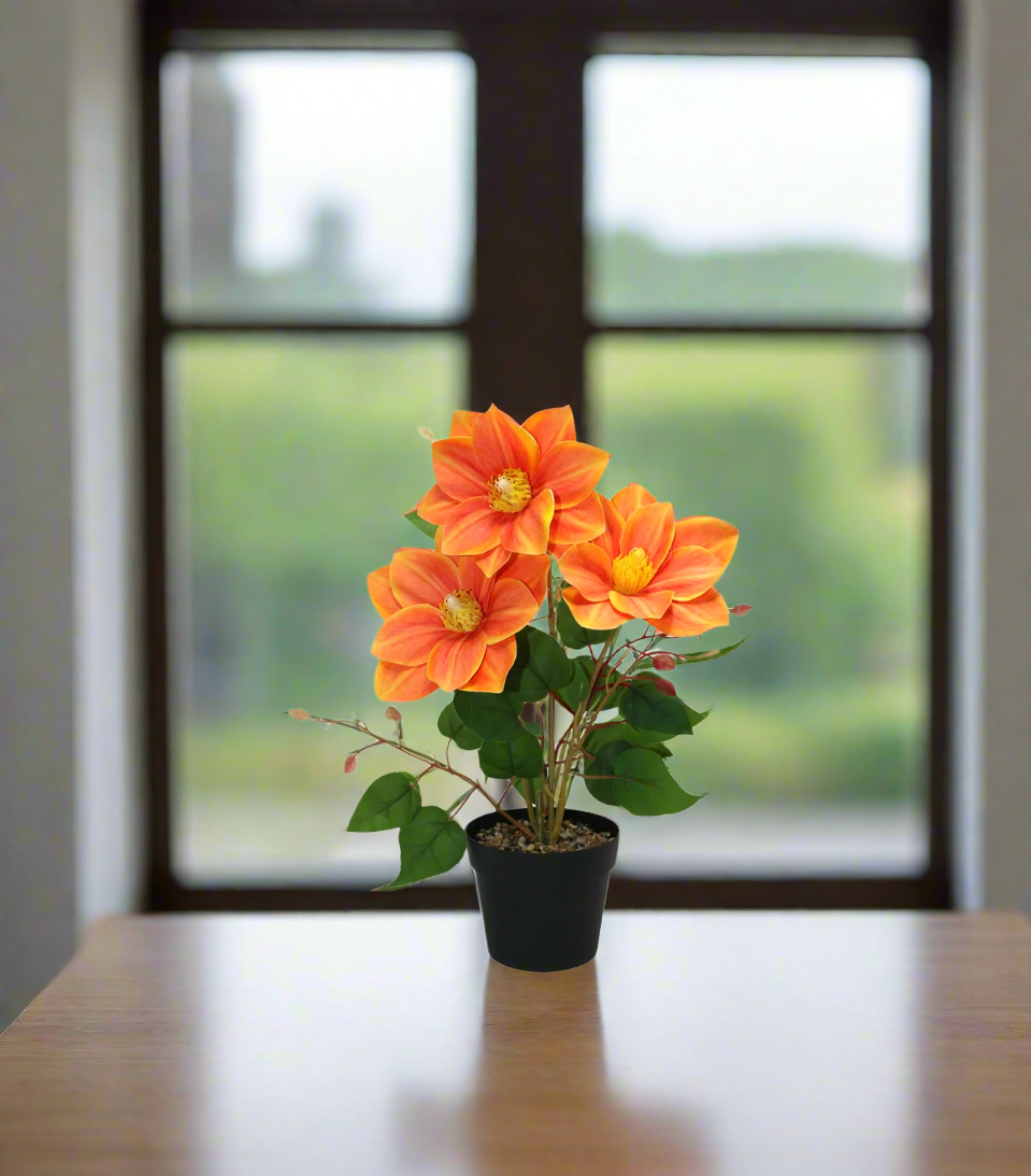 peach flower with plastic pot china 133-17