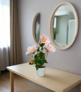 pink flower with plastic pot china 133-17