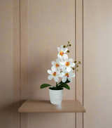 white flower with plastic pot china 2351-1