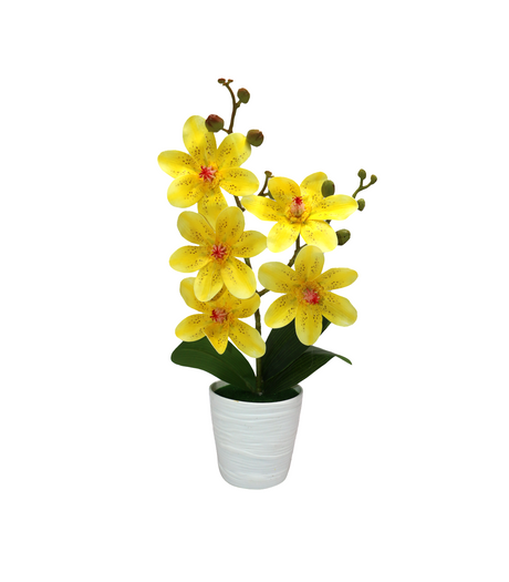 yellow flower with plastic pot china 2351-1