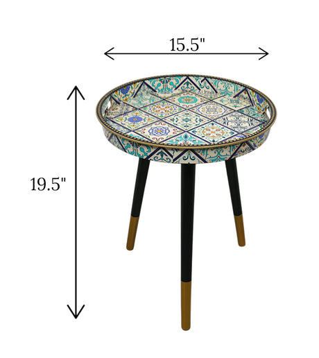 decoration table round fancy china 19.5x15.5