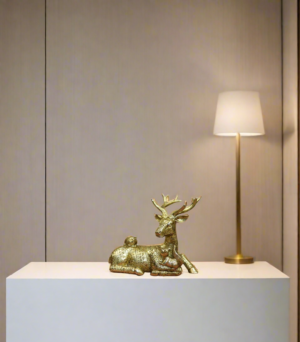 statue deer golden decorative 1190 6.5x8.5