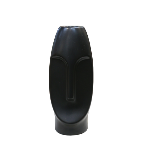 ceramic face vase black china