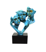 statue man 3face berylline china 1154