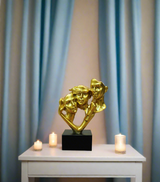 statue man 3face golden china 1154