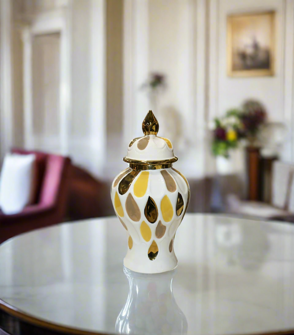 ceramic jar & lid small china 8340-13