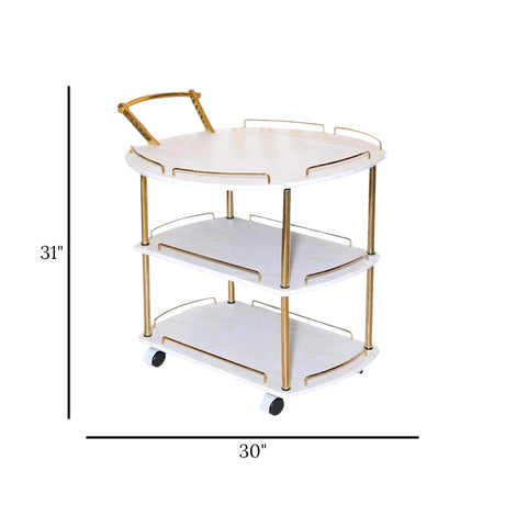 tea trolley 3 tier folding 30"x31"