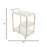 tea trolley 3 tier new state white 31''x30''