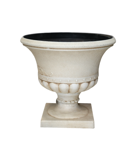 fiber planter with stand white china 17206