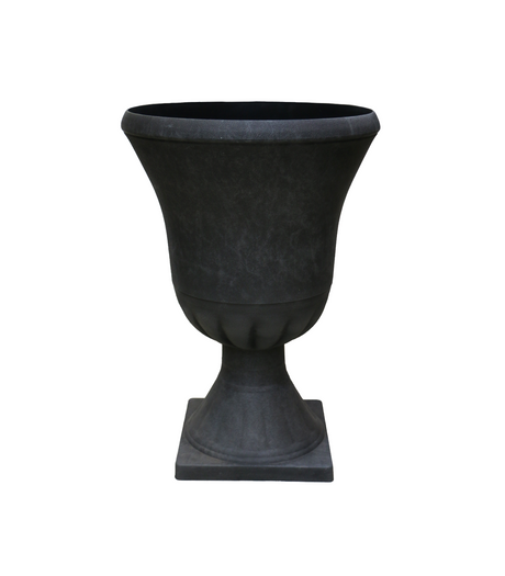 fiber planter with stand black china 17205