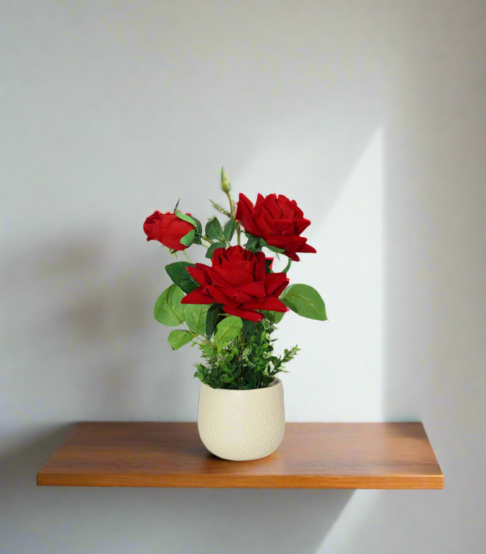 red rose flower with ceramic pot china 18011