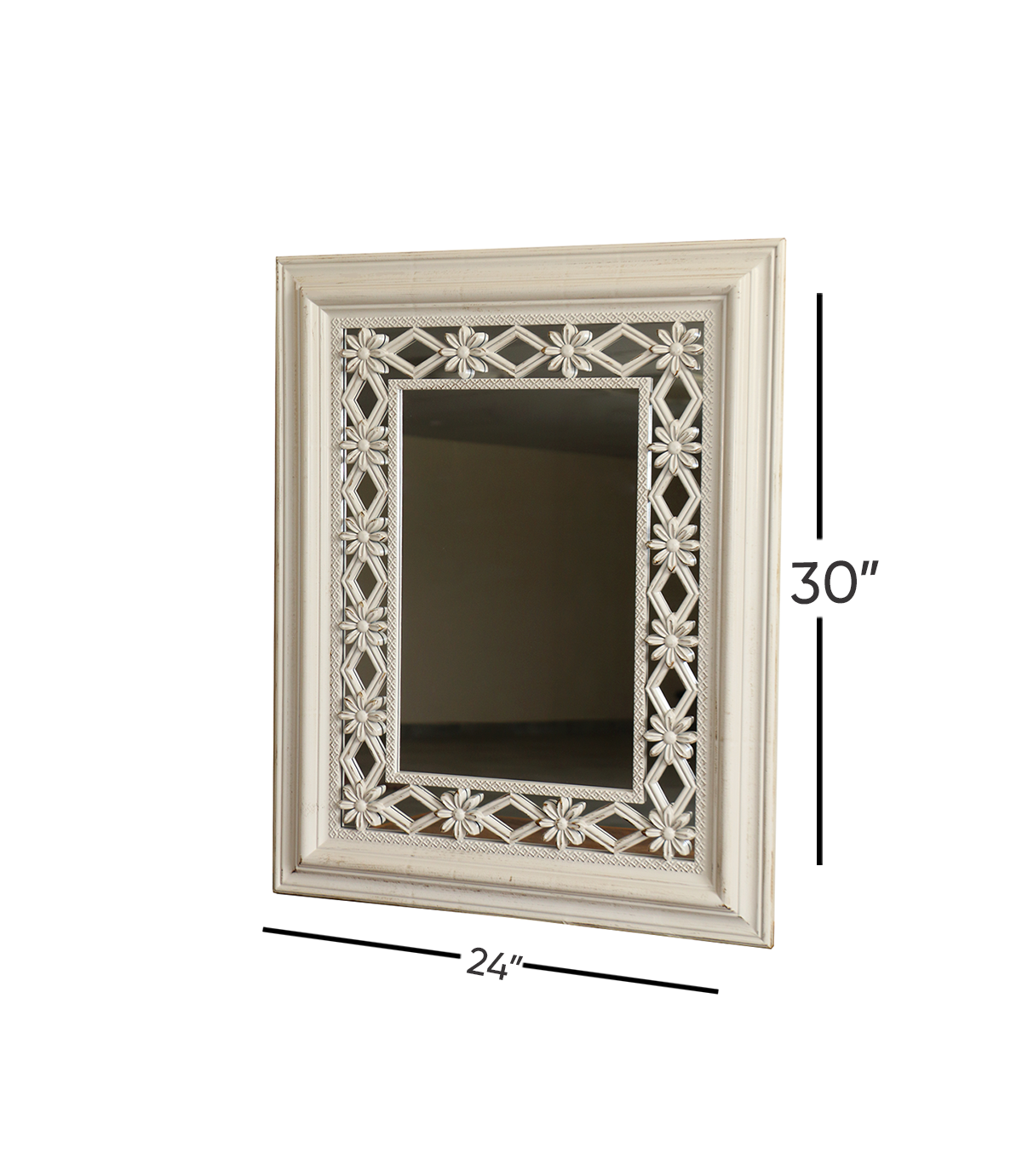 wall mirror white china (30"x24")