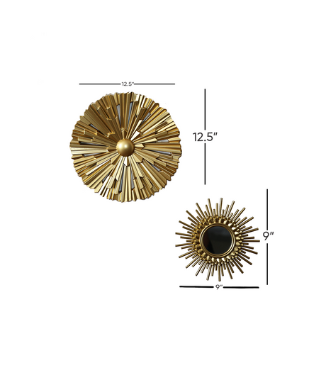 wall mirror starburst 5in1 golden china (12.5"x12.5")(9"x9")