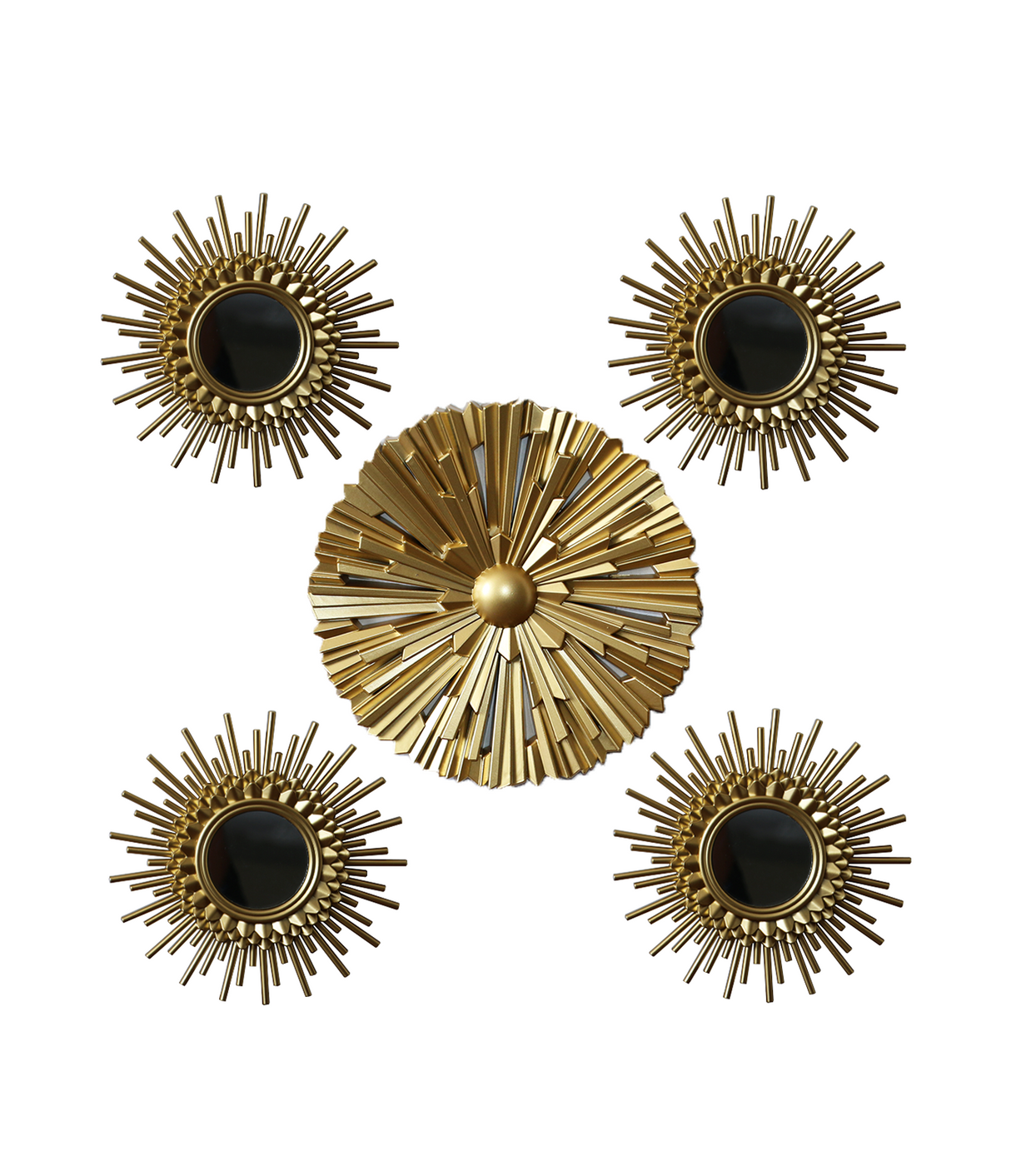 wall mirror starburst 5in1 golden china (12.5"x12.5")(9"x9")