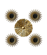 wall mirror starburst 5in1 golden china (12.5"x12.5")(9"x9")