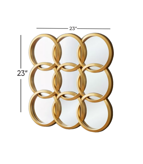 wall mirror 9 ring golden china(23"x23")