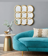 wall mirror 9 ring golden china(23"x23")