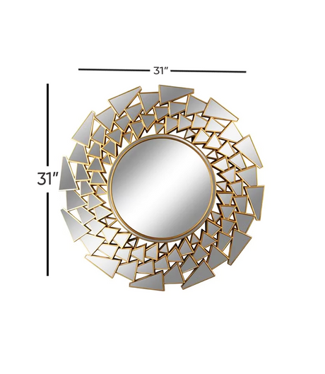 wall mirror golden china 31"x31"