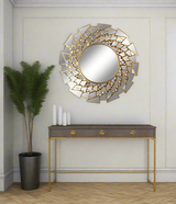 wall mirror golden china 31"x31"