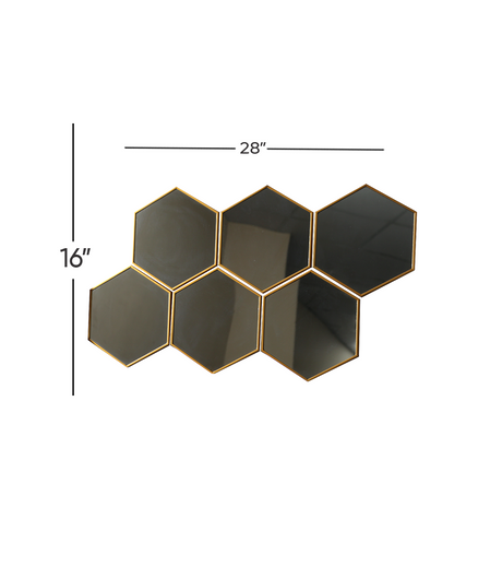 wall mirror 6 tiles godlen china (28"x16")