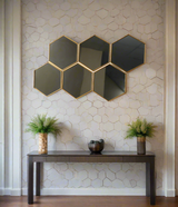 wall mirror 6 tiles godlen china (28"x16")