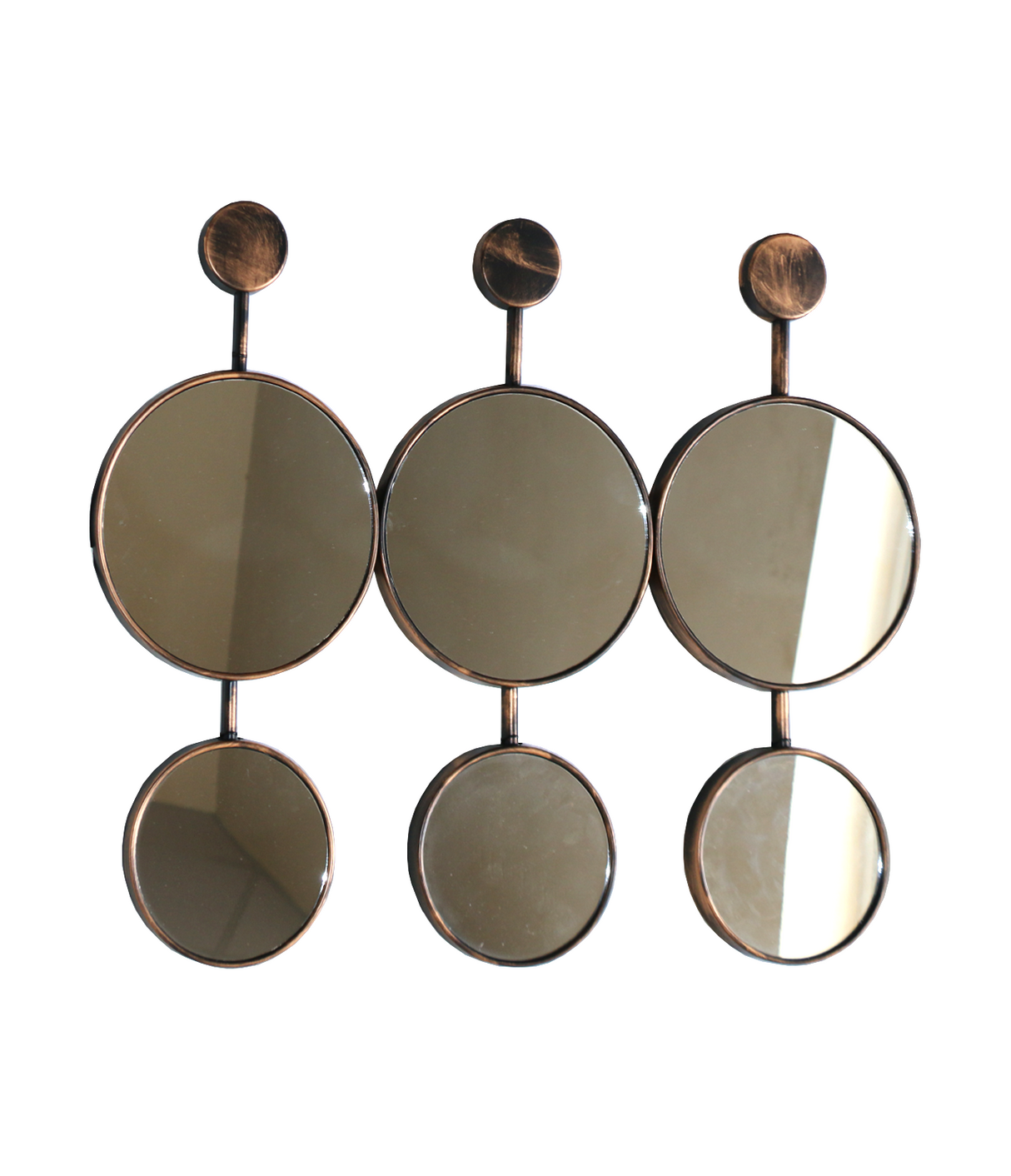 wall mirror 6 circles antique china (8"x8")