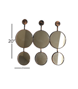 wall mirror 6 circles antique china (8"x8")
