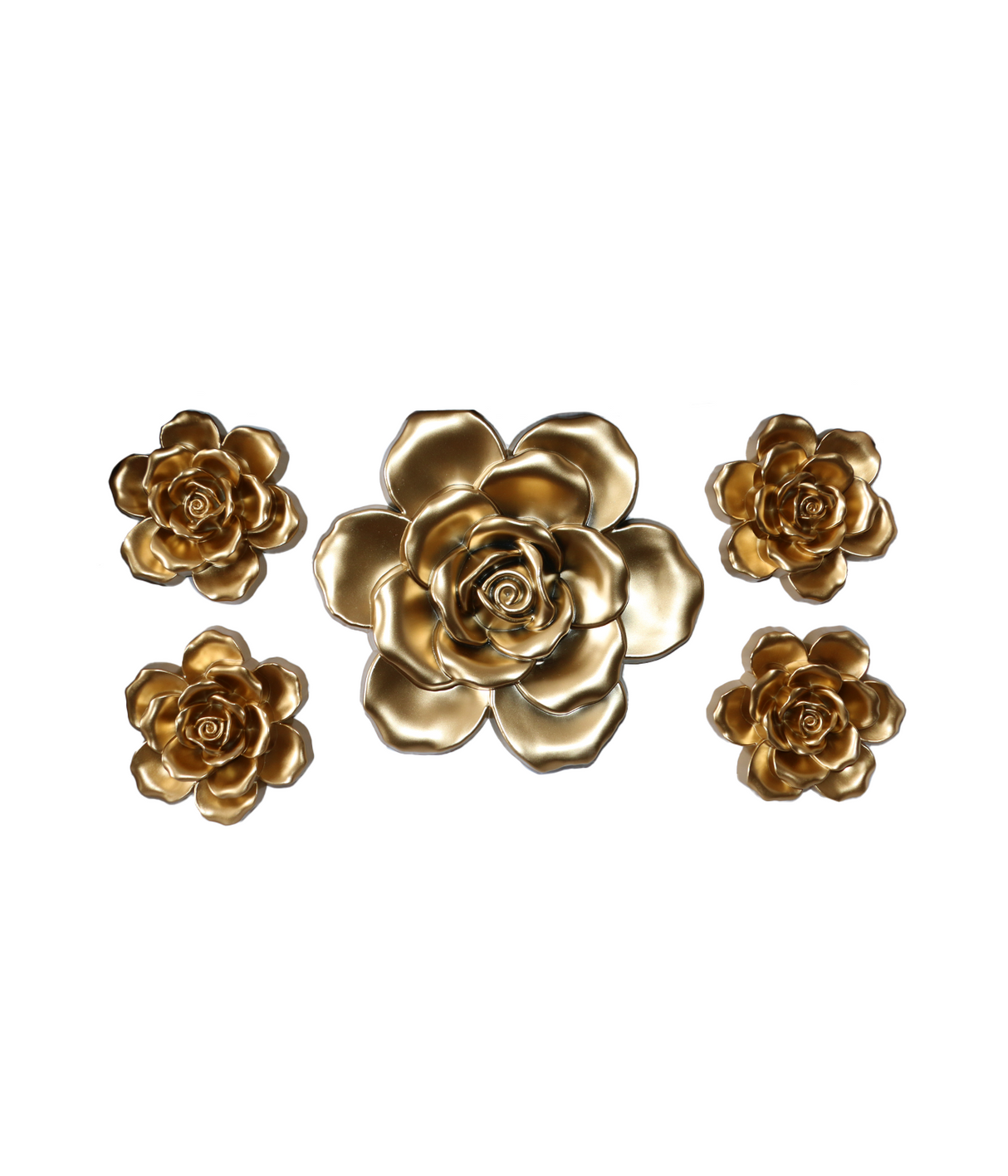 golden flower motif 5pc china (11"x11")(5"x5")