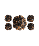antique flower motif 5pc china(11"x11")(5.5"x5.5")