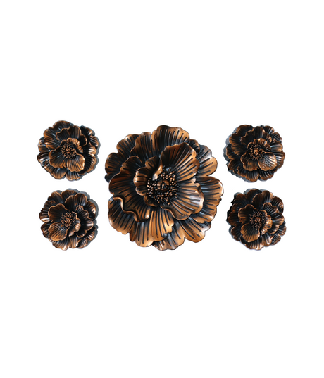 antique flower motif 5pc china(11"x11")(5.5"x5.5")