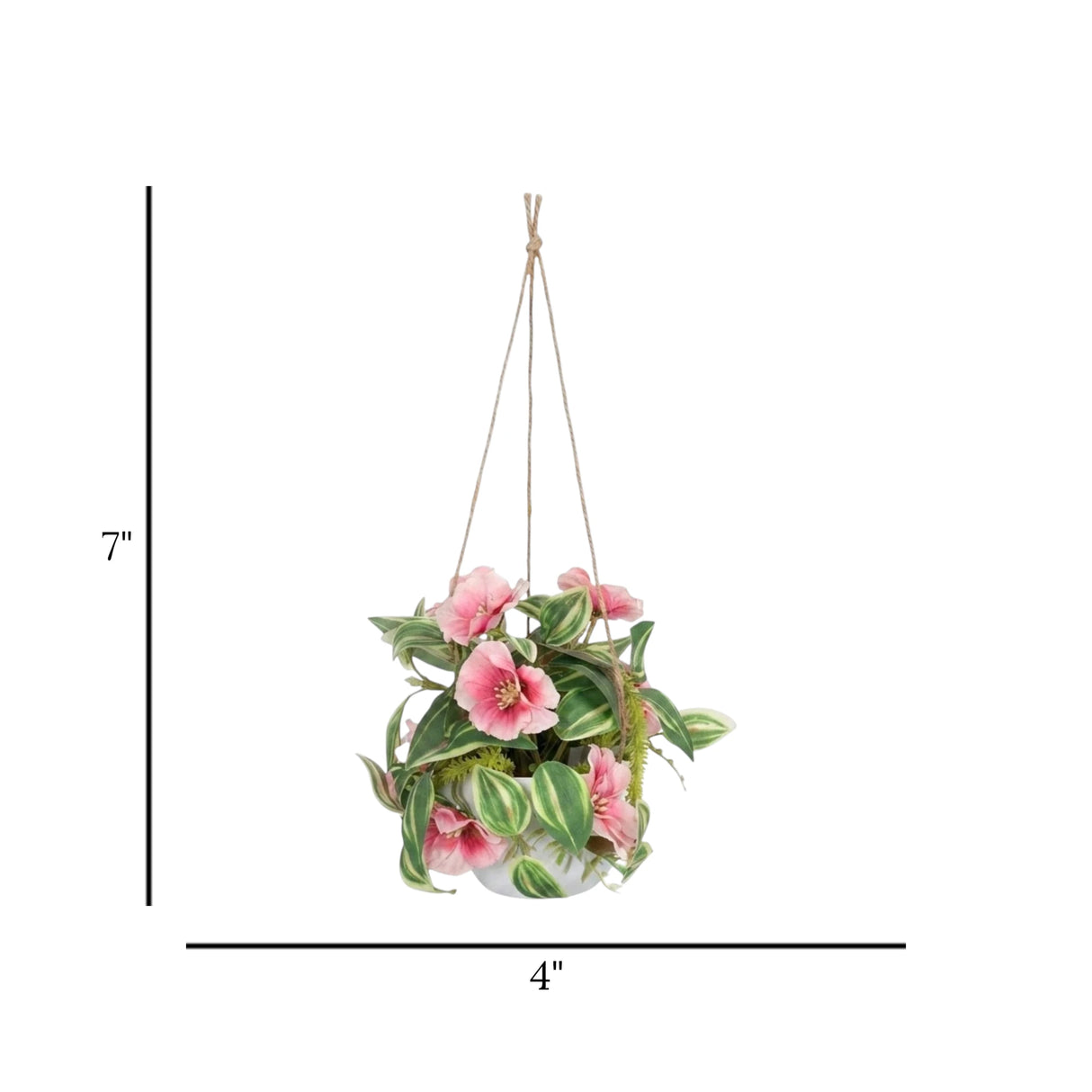 flower pot hanging plastic christmas rose pink 7"x4" china