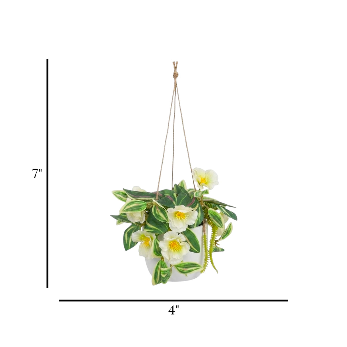 flower pot hanging plastic christmas rose white 7"x4" china