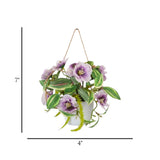 flower pot hanging plastic christmas rose purple 7"x4" china