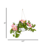 flower creeper with plastic hanging pot pink 21"x4.5" china