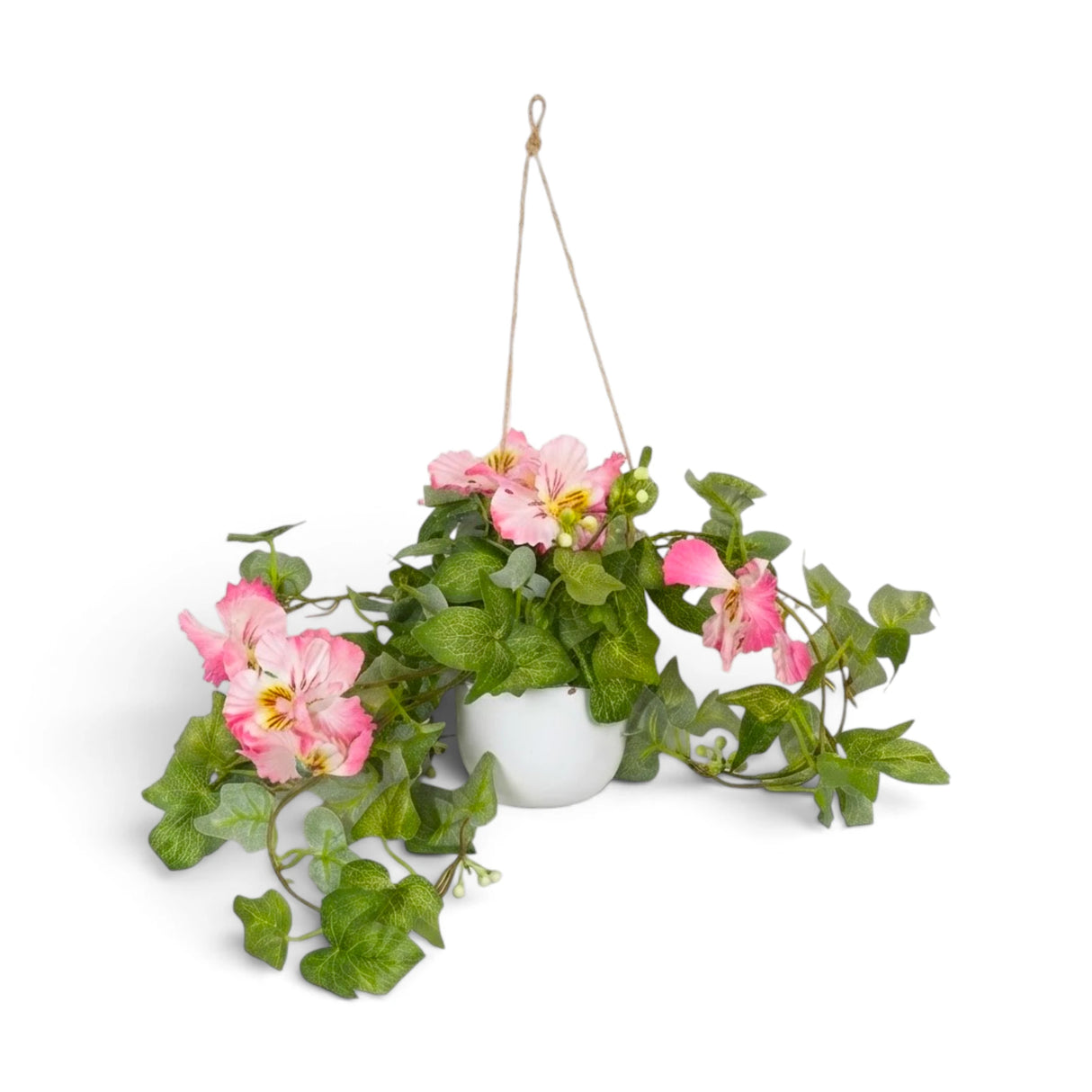 flower creeper with plastic hanging pot pink 21"x4.5" china