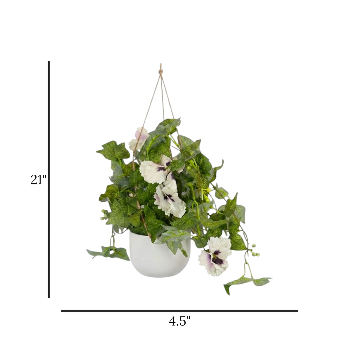 flower creeper with plastic hanging pot purple 21"x4.5" china