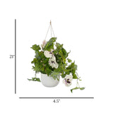 flower creeper with plastic hanging pot purple 21"x4.5" china