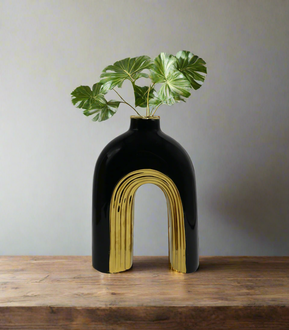 ceramic vase 1pc black china 9077