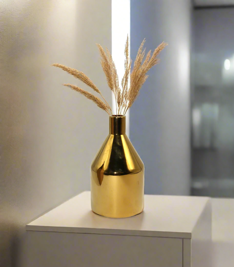 ceramic vase 1pc golden china 40017