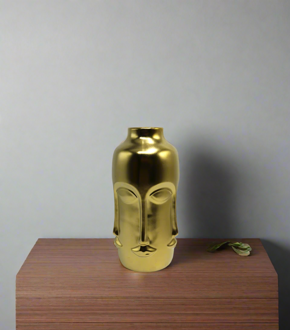 ceramic vase 1pc golden face china