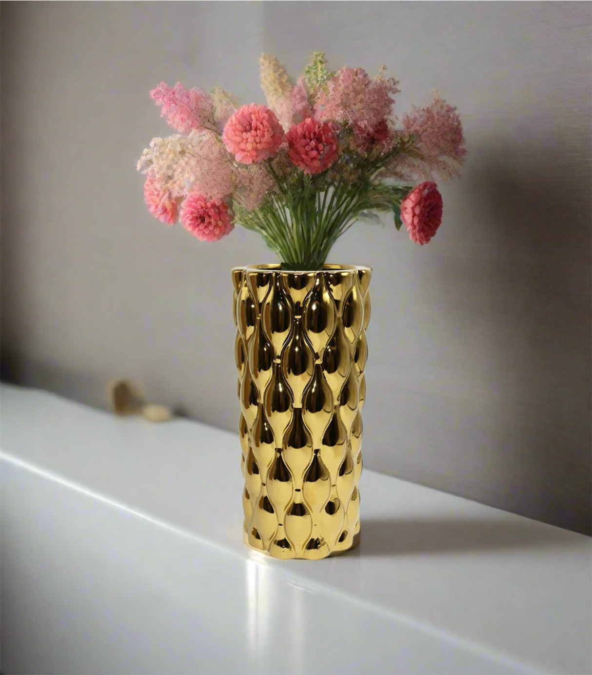 ceramic vase 1pc golden china 346