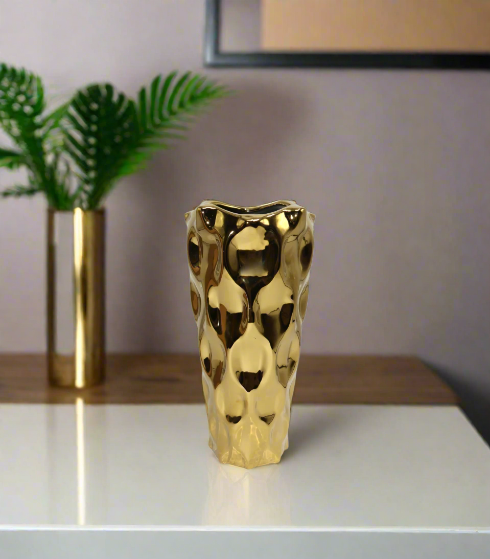ceramic vase 1pc golden china 347