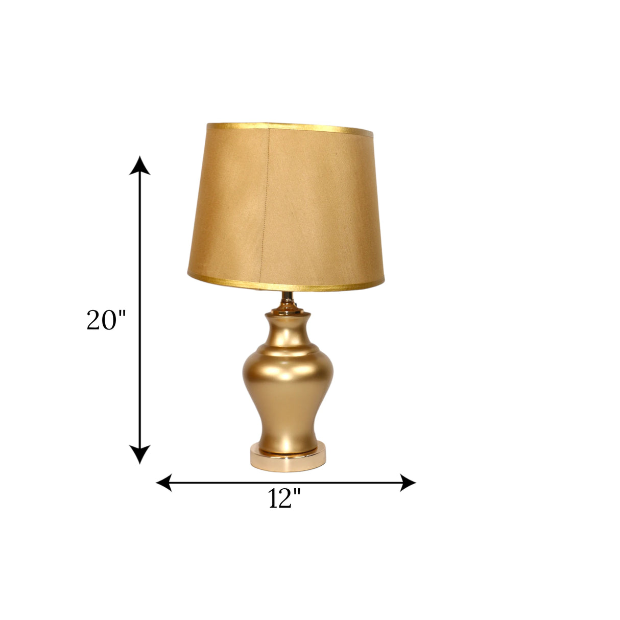 table lamp ceramic golden with golden gani small "20x12"