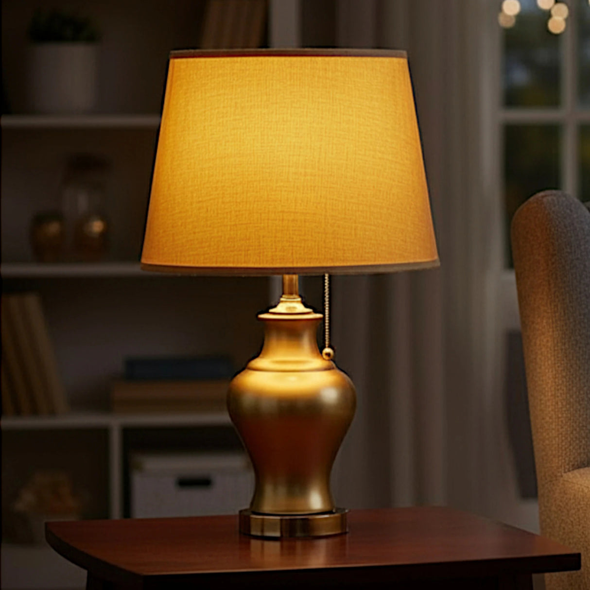 table lamp ceramic golden with golden gani small "20x12"