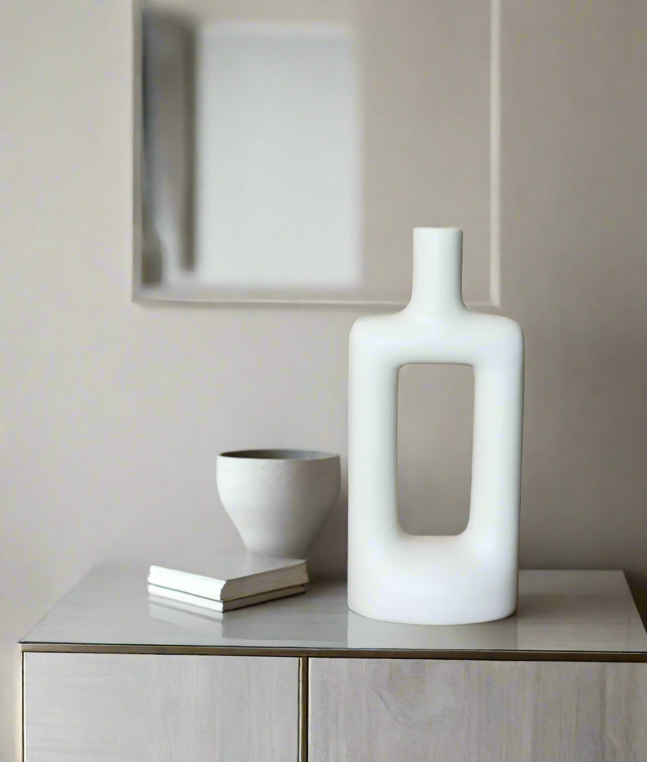 ceramic vase white china 92003