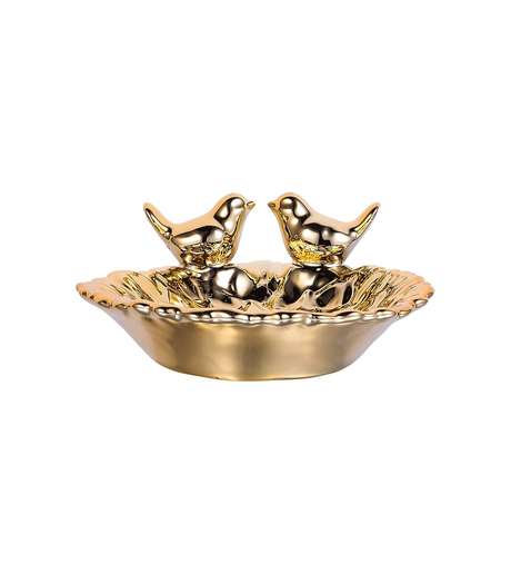 ceramic candy bowl golden china 72431