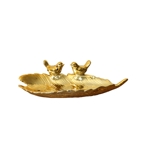 ceramic candy tray golden china "9x2"
