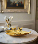 ceramic candy tray golden china "9x2"