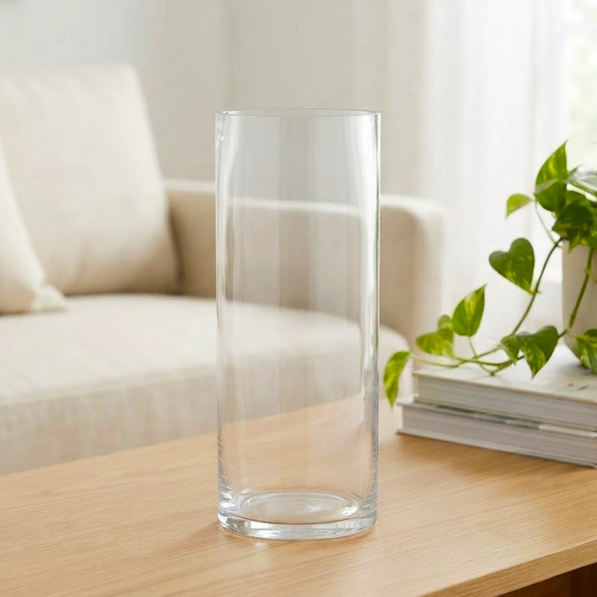 glass vase medium 10"x4" china